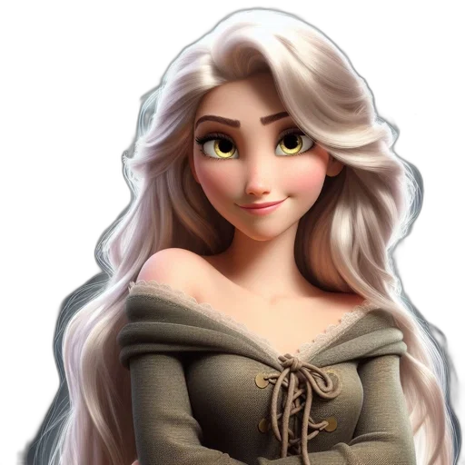 face, dress, fantasy art, 3d render transparent PNG cut-out