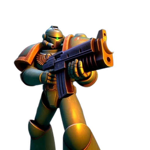 robot, weapon, staff, 3d render transparent PNG cut-out