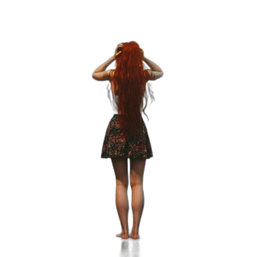 dress, hair, jacket, staff transparent PNG cut-out