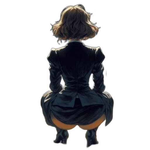 dress, jacket, crown, staff transparent PNG cut-out