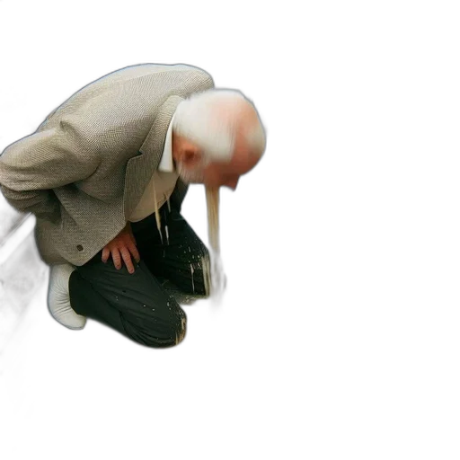 jacket, shoes, staff, creature transparent PNG cut-out