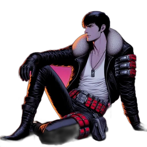 jacket, cyberpunk, concept art, comic book art transparent PNG cut-out
