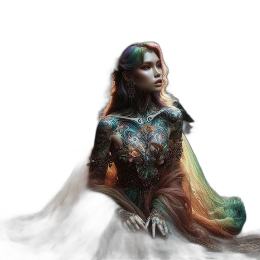 dress, dragon, creature, fantasy art transparent PNG cut-out