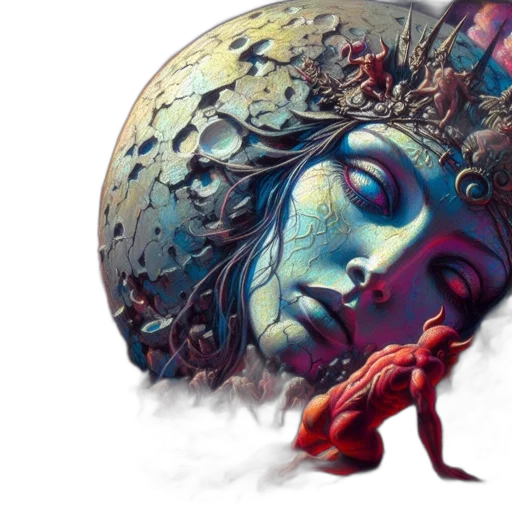 mask, comic book art, concept art, fantasy art transparent PNG cut-out