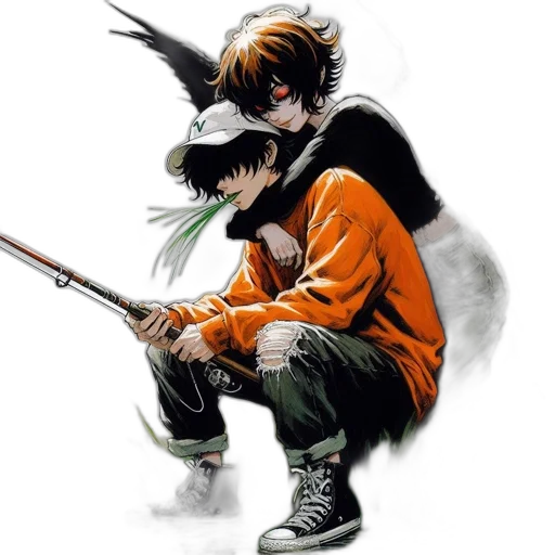 weapon, mask, comic book art, anime transparent PNG cut-out