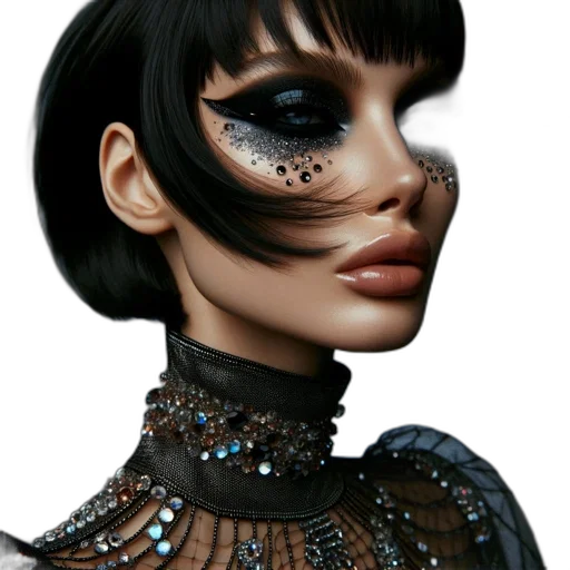mask, jewelry, face, hair transparent PNG cut-out