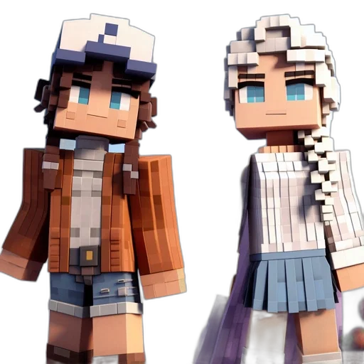 3d render, pixel art, anime, concept art transparent PNG cut-out