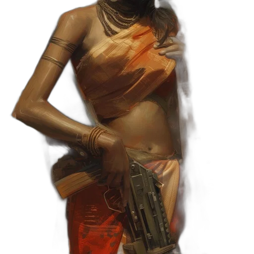 weapon, dress, staff, mask transparent PNG cut-out