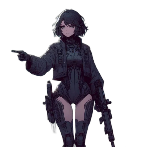 weapon, dress, jacket, staff transparent PNG cut-out