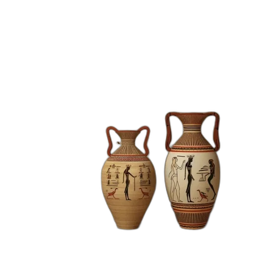 3d render, photorealistic, two, vases transparent PNG cut-out