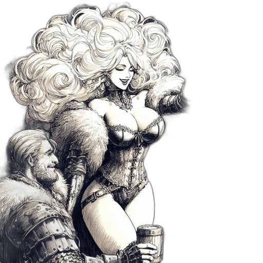 hair, crown, comic book art, concept art transparent PNG cut-out