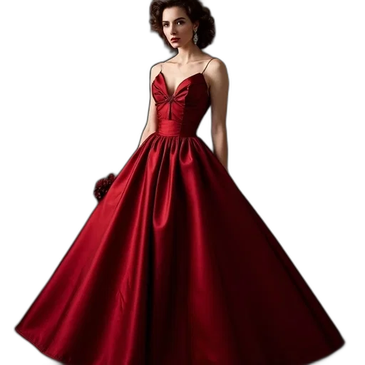 dress, photorealistic, concept art, red transparent PNG cut-out