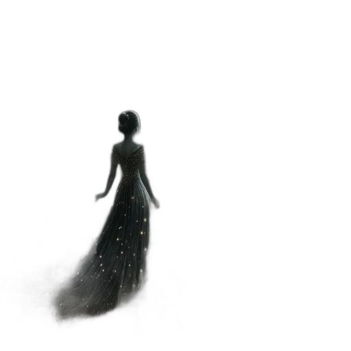 dress, crown, jewelry, staff transparent PNG cut-out