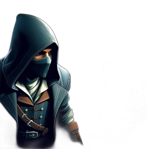 jacket, mask, weapon, sword transparent PNG cut-out