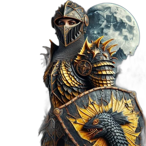 dragon, mask, creature, staff transparent PNG cut-out