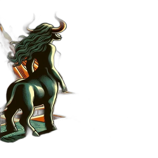 dragon, creature, hair, staff transparent PNG cut-out