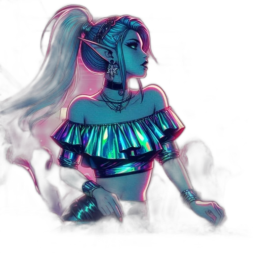 dress, concept art, vaporwave, fantasy art transparent PNG cut-out