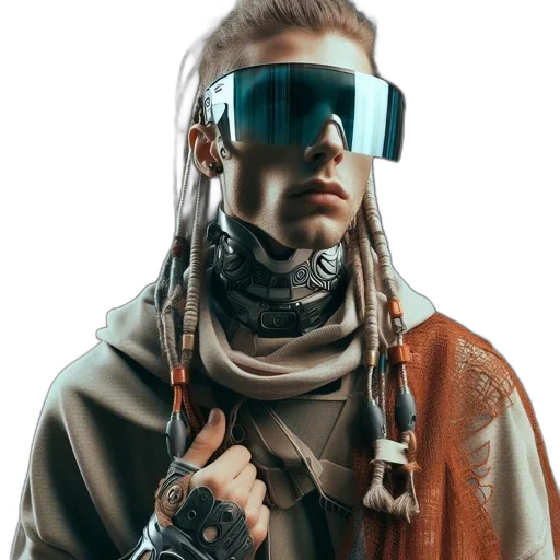 jacket, mask, robot, staff transparent PNG cut-out