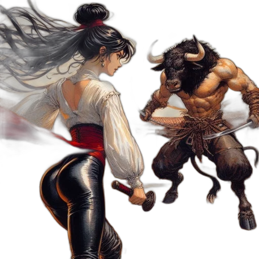 concept art, fantasy art, comic book art, woman transparent PNG cut-out