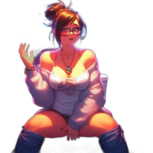 dress, jacket, staff, weapon transparent PNG cut-out
