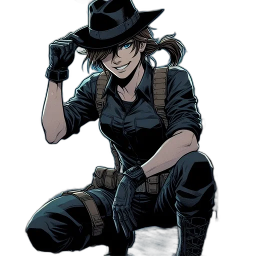 hat, staff, weapon, comic book art transparent PNG cut-out