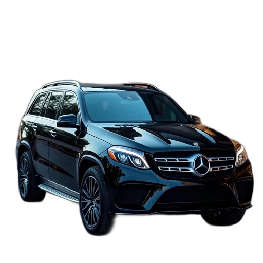 car, photorealistic, 3d render, black transparent PNG cut-out