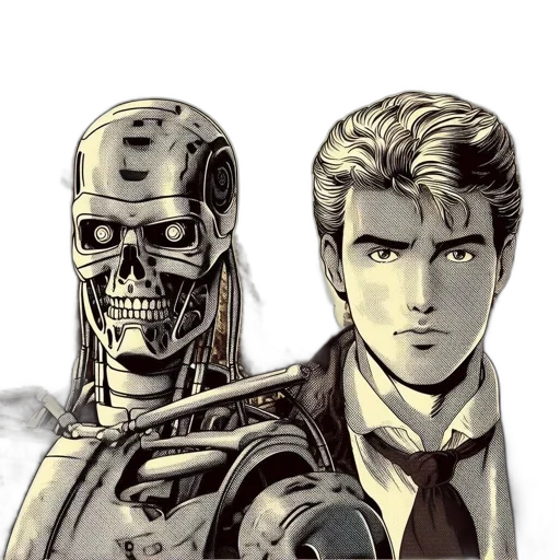 robot, mask, face, comic book art transparent PNG cut-out