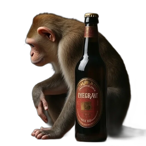 bottle, animal, 3d render, photorealistic transparent PNG cut-out