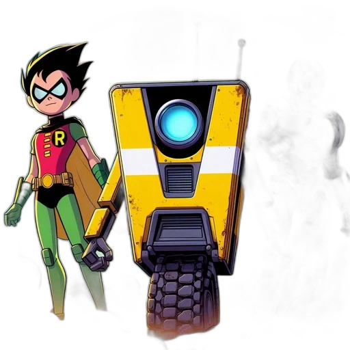robot, concept art, comic book art, cartoon transparent PNG cut-out