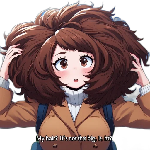 hair, creature, crown, jacket transparent PNG cut-out