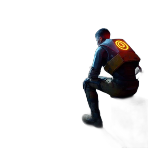 robot, jacket, concept art, 3d render transparent PNG cut-out