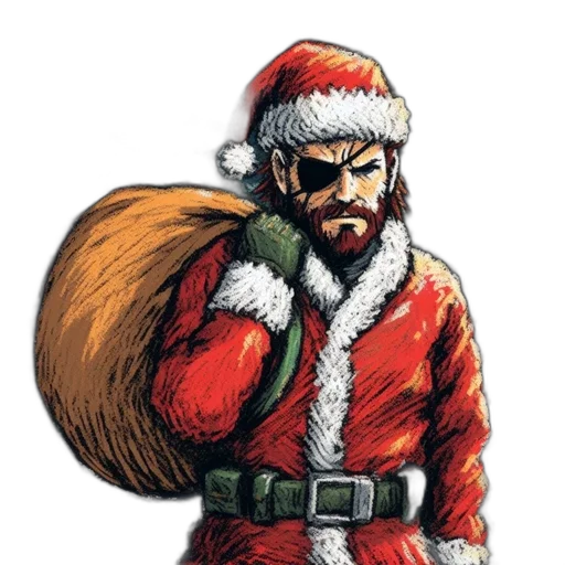 concept art, comic book art, unconventional, santa transparent PNG cut-out