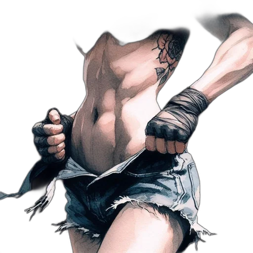 weapon, sword, hair, face transparent PNG cut-out