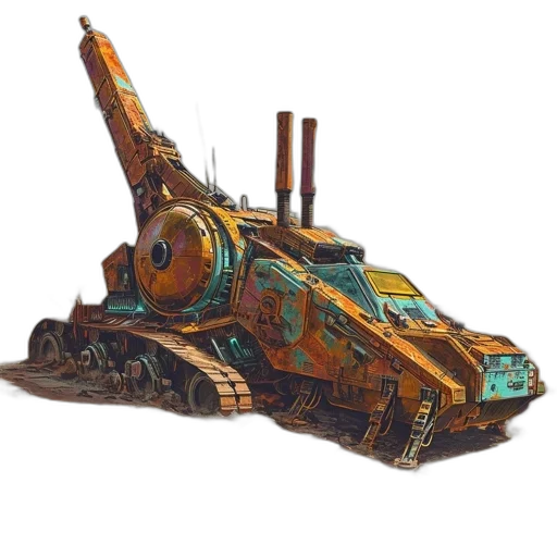 weapon, robot, car, concept art transparent PNG cut-out