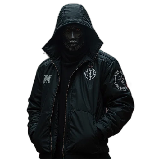 jacket, staff, cyberpunk, concept art transparent PNG cut-out