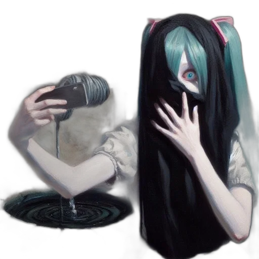 mask, creature, dress, hair transparent PNG cut-out