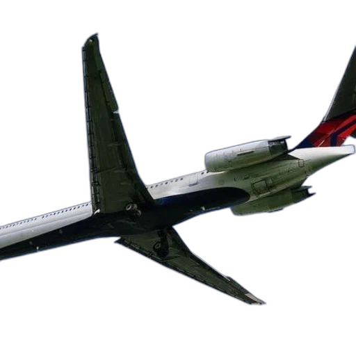 3d render, delta, airplane, flies transparent PNG cut-out