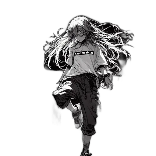 hair, creature, weapon, jacket transparent PNG cut-out