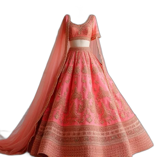 dress, 3d render, red, pink transparent PNG cut-out