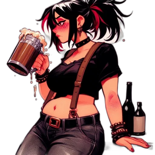 concept art, pixel art, anime, cyberpunk transparent PNG cut-out