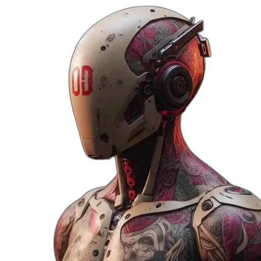 robot, mask, cyberpunk, concept art transparent PNG cut-out