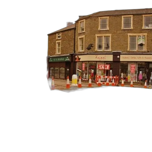 building, 3d render, photorealistic, city street transparent PNG cut-out