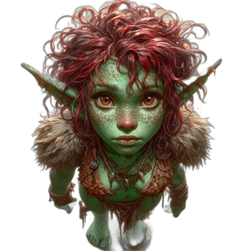 face, creature, staff, fantasy art transparent PNG cut-out