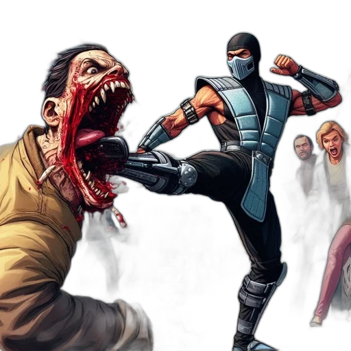 comic book art, concept art, armed, figure transparent PNG cut-out
