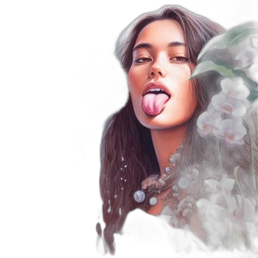 face, photorealistic, watercolor, fantasy art transparent PNG cut-out