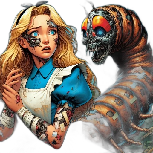 comic book art, concept art, fantasy art, underwater transparent PNG cut-out
