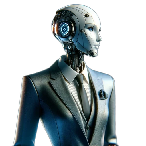 robot, concept art, cyberpunk, 3d render transparent PNG cut-out