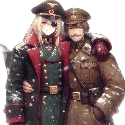 jacket, hat, staff, weapon transparent PNG cut-out
