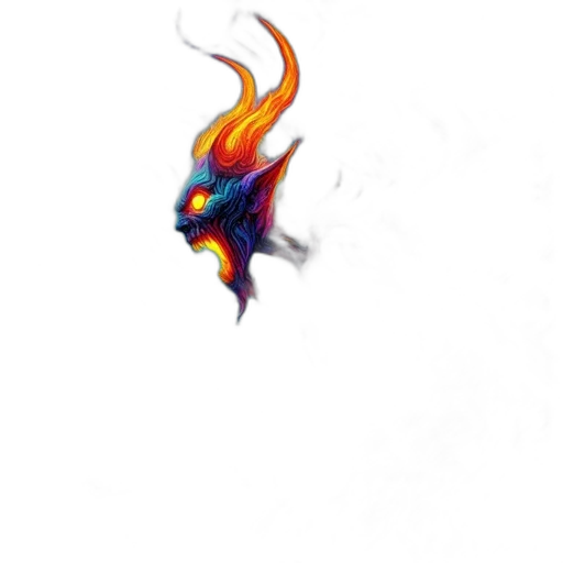 dragon, mask, creature, staff transparent PNG cut-out