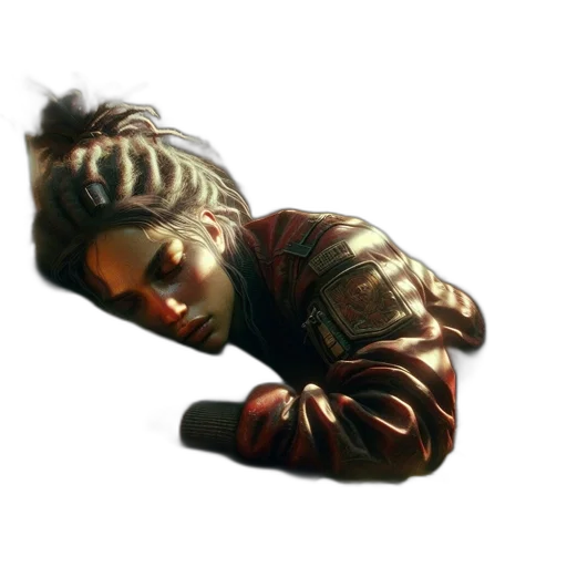 face, jacket, creature, staff transparent PNG cut-out